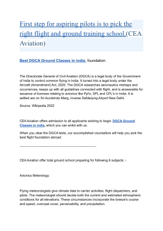 DGCA Ground Classes in india(CEA Aviation)