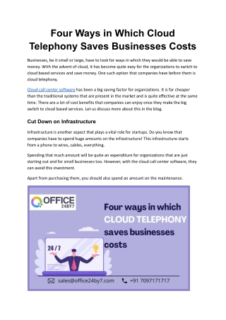 Four Ways in Which Cloud Telephony Saves Businesses Costs