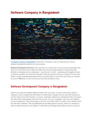 Software Company in Bangladesh - Semicolon IT Solutions