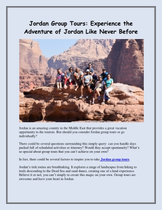 Find the best Jordan group tours
