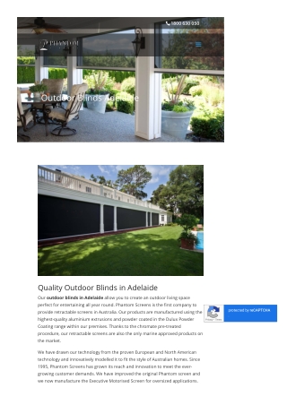 Outdoor Blinds Adelaide