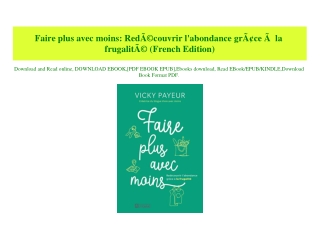 (READ-PDF!) Faire plus avec moins RedÃƒÂ©couvrir l'abondance grÃƒÂ¢ce ÃƒÂ  la frugalitÃƒÂ© (French Edition) download ebo