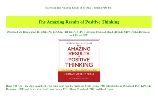 textbook$ The Amazing Results of Positive Thinking PDF Full
