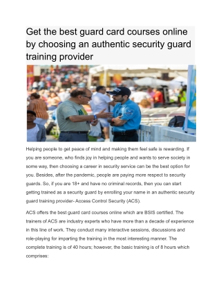 Get the best guard card courses online by choosing an authentic security guard training provider (1)