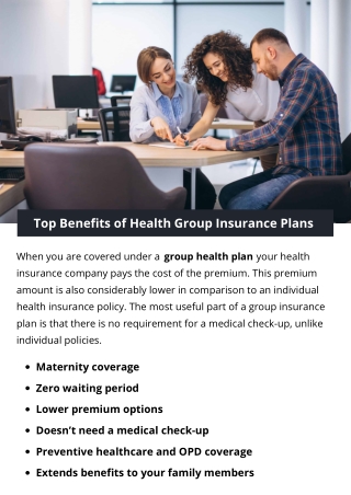 Top Benefits of Health Group Insurance Plans