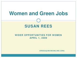 Women and Green Jobs
