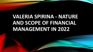 Valeria Spirina - Nature And Scope Of Financial Management In 2022
