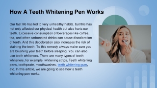 How A Teeth Whitening Pen Works