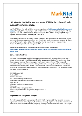 UAE Integrated Facility Management Market 2022 Highlights
