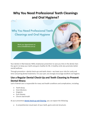 Why You Need Professional Teeth Cleanings and Oral Hygiene?