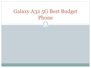 Galaxy A32 5G Best Budget Phone