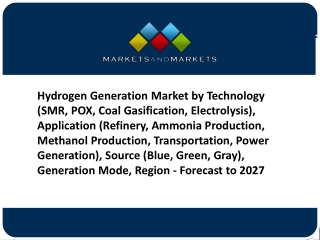 Hydrogen Generation Market is Booming - Gaining Revolution in Eyes of Global Exposure