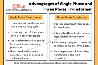 Advangtages of Single Phase and Three Phase Transformer