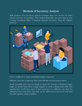 Methods of Inventory Analysis