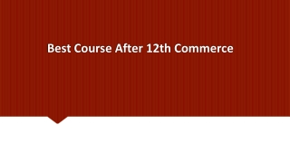 Best Course After 12th Commerce