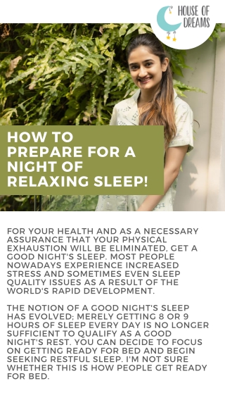 How To Prepare For A Night Of Relaxing Sleep!