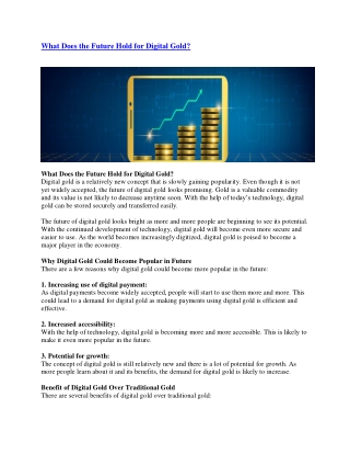 What Does the Future Hold for Digital Gold