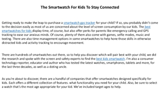 The Smartwatch For Kids To Stay Connected