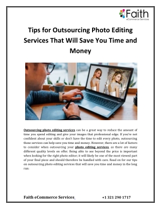 Outsource Photo Editing To Get High-Quality Retouched Images