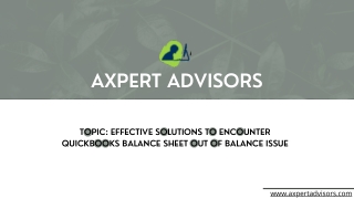 Effective Solutions to encounter QuickBooks Balance Sheet Out of Balance Issue