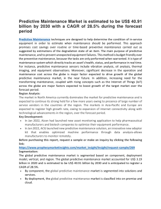 Predictive Maintenance Market