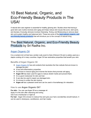 10 Best Natural, Organic, and Eco-Friendly Beauty Products in The USA