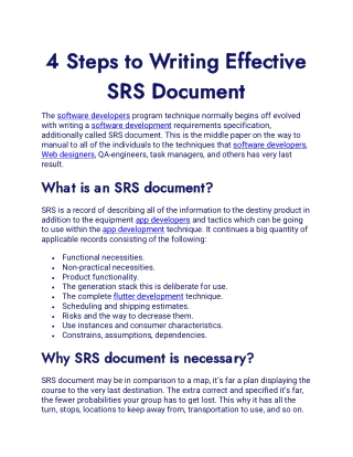 4 Steps to Writing Effective SRS Document