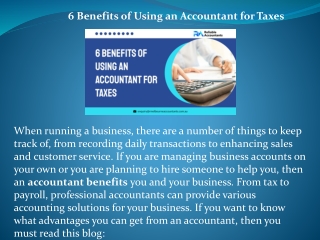 6 Benefits of Using an Accountant for Taxes