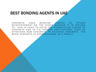 BEST BONDING AGENTS IN UAE