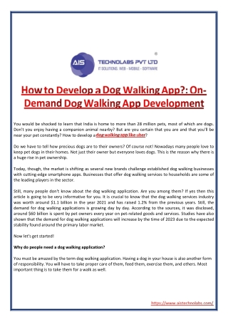 How to Develop a Dog Walking App?: On-Demand Dog Walking App Development