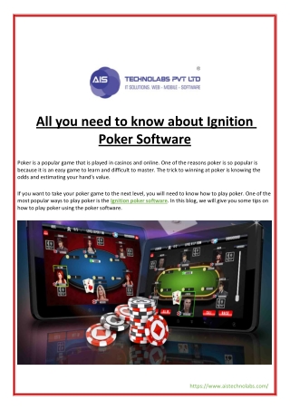 All you need to know about Ignition Poker Software