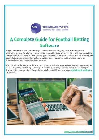 A Complete Guide for Football Betting Software