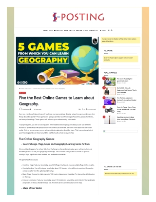 5 Games From Which You Can learn Geography- PW