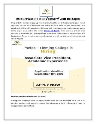 Importance of Diversity Job Boards