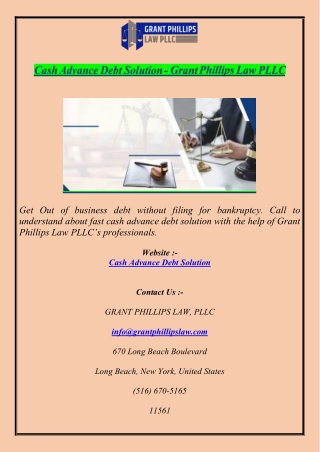 Cash Advance Debt Solution - Grant Phillips Law PLLC