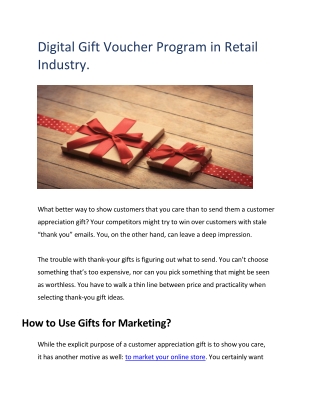 Digital Gift Voucher Program in Retail Industry