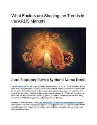 What Factors are Shaping the Trends in the ARDS Market