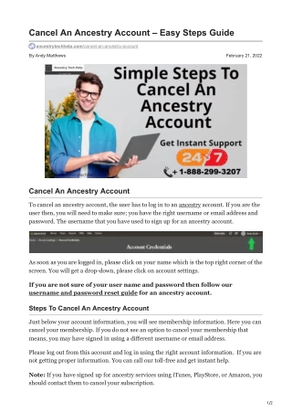 Cancel An Ancestry Account  Easy Steps Guide