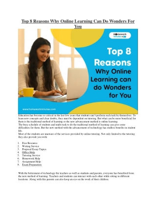 Top 8 Reasons Why Online Learning Can Do Wonders For You