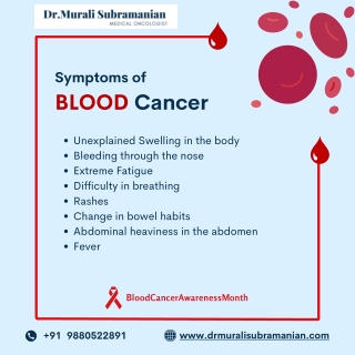 Symptoms of Blood Cancer, Best Blood Cancer Doctor in Bangalore