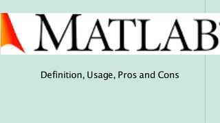 MATLAB-Definition, Usage, Pros and Cons