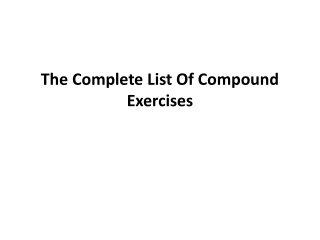 The Complete List Of Compound Exercises