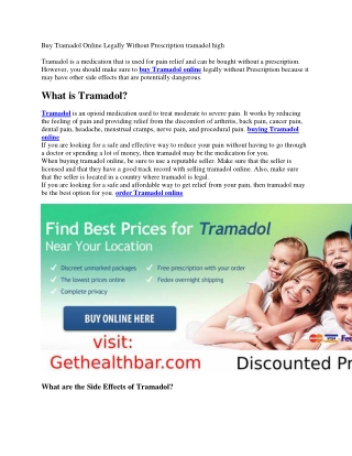 Buy Tramadol Online Legally Without Prescription tramadol high