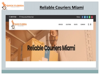Reliable Couriers Miami - Quick Florida Couriers
