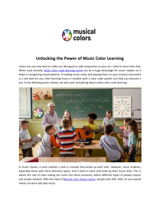 Unlocking the Power of Music Color Learning