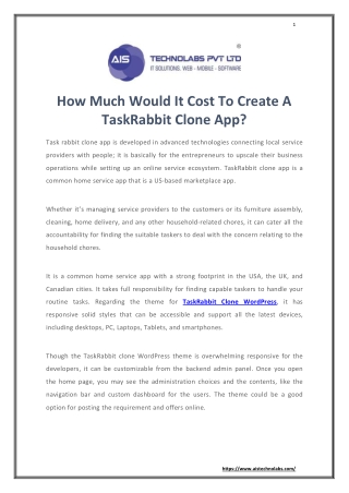 How Much Would It Cost To Create A TaskRabbit Clone App?