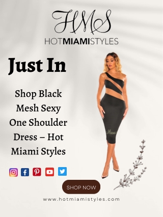 Shop Black Mesh Sexy One Shoulder Dress – Hot Miami Styles