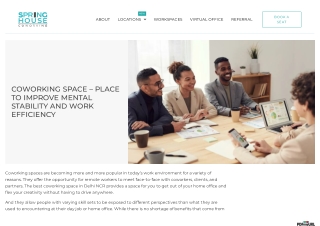 Coworking Space – Place to Improve Mental Stability and Work Efficiency