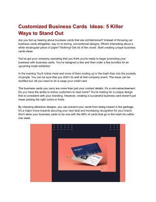 Customized Business Cards  Ideas_ 5 Killer Ways to Stand Out