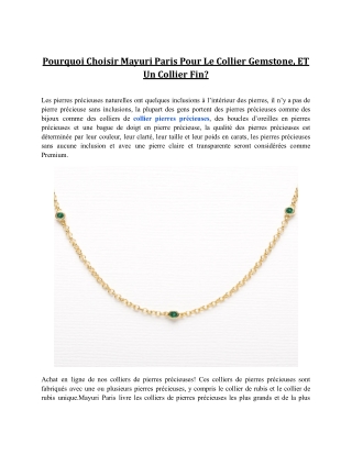 Pourquoi Choisir Mayuri Paris Pour Le Collier Gemstone, ET Un Collier Fin_.docx